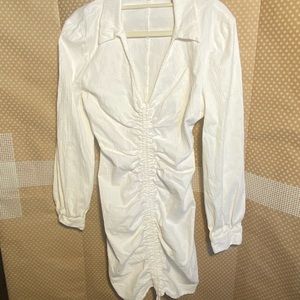 Cream Drawstring Dress